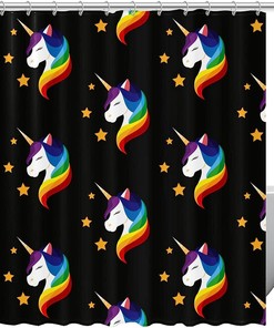Starry Unicorn Shower Curtain for a Magical Bathroom Decor