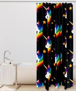 Starry Unicorn Shower Curtain for a Magical Bathroom Decor