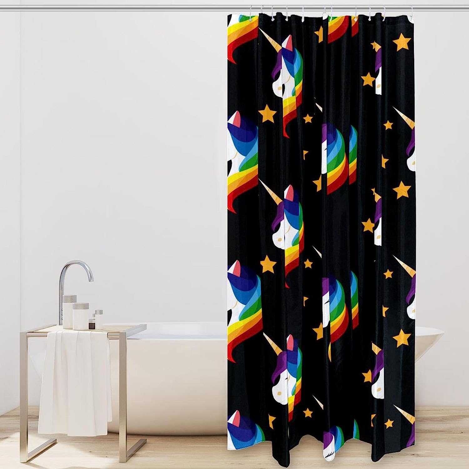 Starry Unicorn Shower Curtain for a Magical Bathroom Decor
