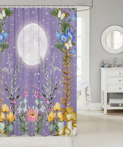 Stars And Moon Vine Duvet Heavy Fabric Waterproof Shower Curtain For Bathroom