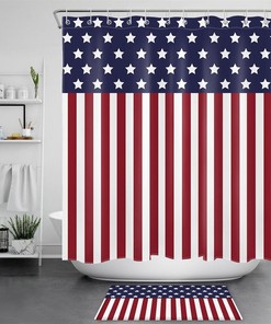 Stars And Stripes American Flag Waterproof Shower Curtain For Your Bathroom