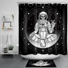 Stars Astronaut Skull Shower Curtain for a Cosmic and Creepy Bathroom Design
