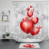 Stars Glitter Red Love Heart Shower Curtain for Valentine's Day Bathroom Decor