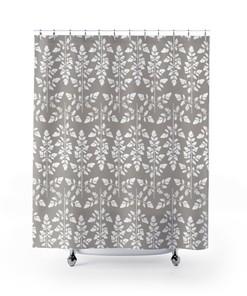 Stars Gray Background Cute Shower Curtain Bathroom Decoration With Starry Design