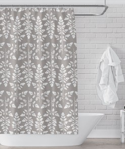 Stars Gray Background Cute Shower Curtain Bathroom Decoration With Starry Design