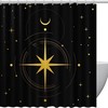 Stars Moon Boho Decorative Shower Curtain with Fall Fabric.