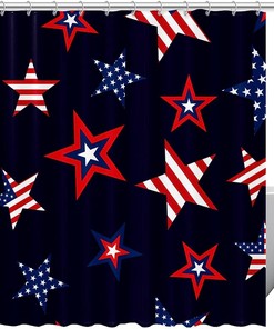 Stars Pattern American Flag Shower Curtain For Your Bathroom