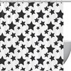 Stars Pattern Shower Curtain - Black And White Bathroom Curtain With Waterproof Fabric And Starry Print