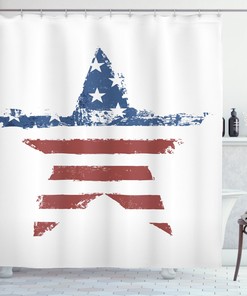 Stars Stripes Print American Flag Shower Curtain For Your Bathroom