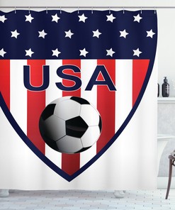 Stars & Stripes Print Shower Curtain | USA Patriotic Bathroom Decor