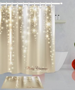 Stars and Glitter Christmas Shower Curtain for a Festive Bathroom