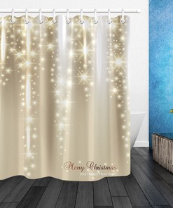 Stars and Glitter Christmas Shower Curtain for a Festive Bathroom