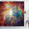 Stars and Nebula Outer Space Shower Curtain for Astronomy and Science Bathroom Decor 