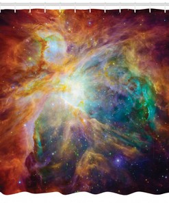Stars and Nebula Outer Space Shower Curtain for Astronomy and Science Bathroom Decor
