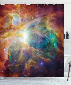 Stars and Nebula Outer Space Shower Curtain for Astronomy and Science Bathroom Decor