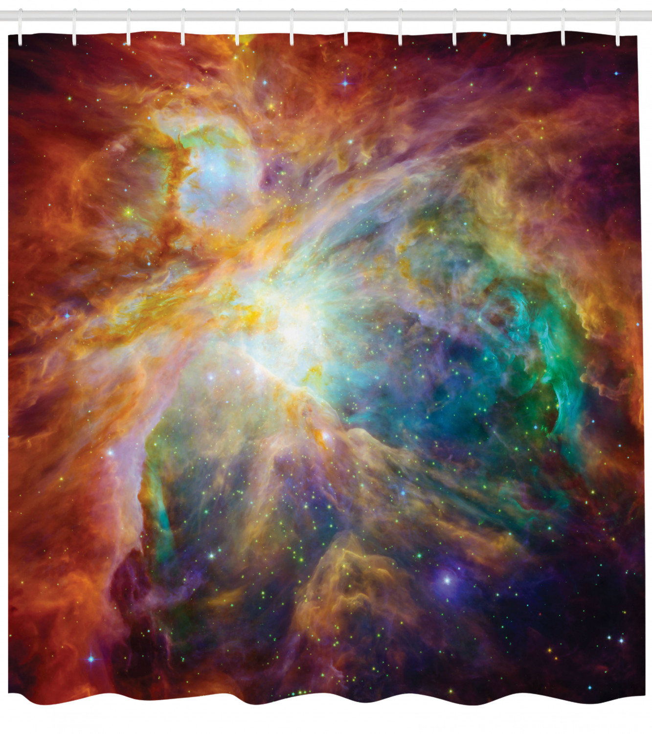 Stars and Nebula Outer Space Shower Curtain for Astronomy and Science Bathroom Decor