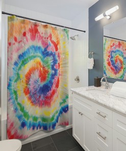 Stars and Smiling Moon Shower Curtain and Bathroom Mat Set