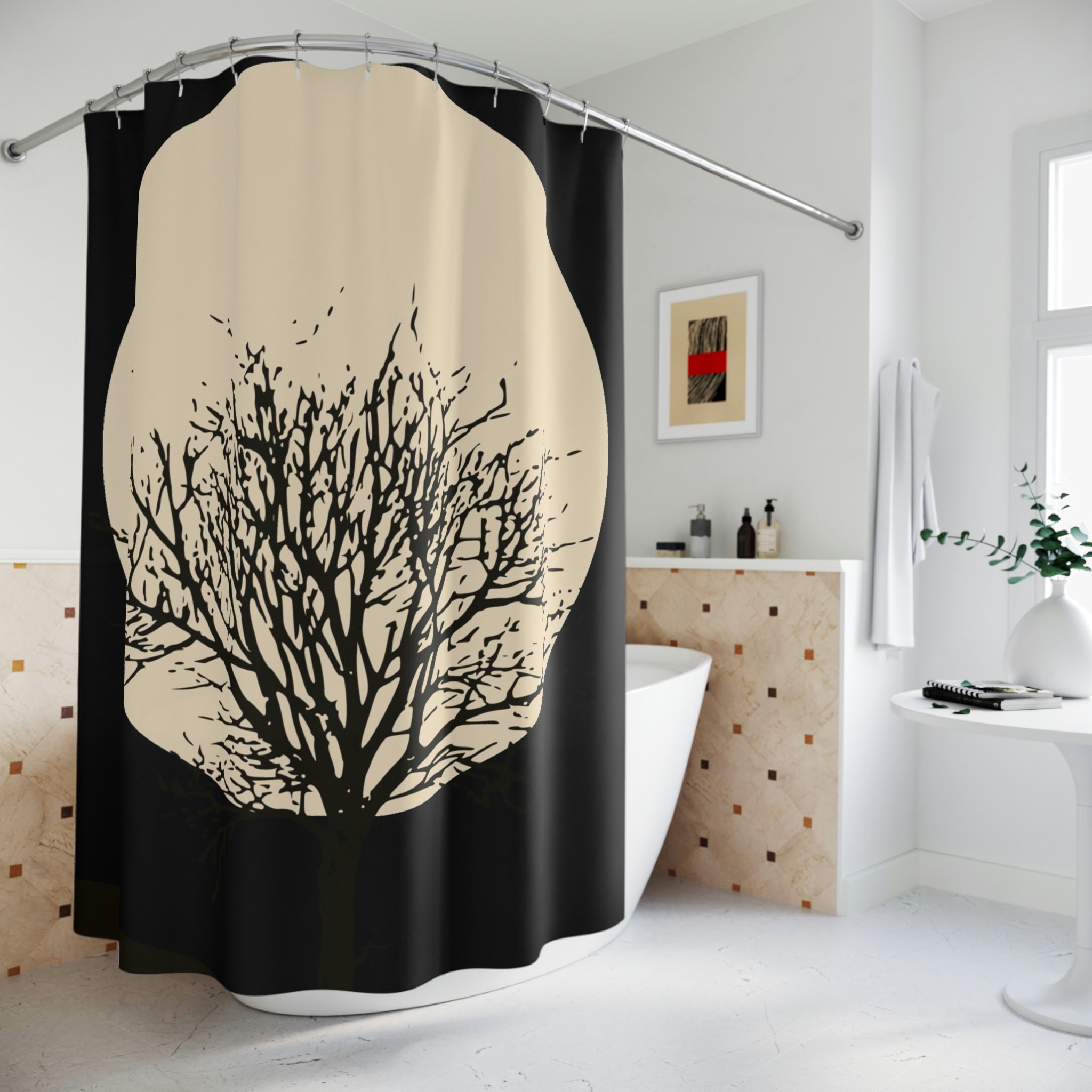 Statement Piece Boho Moon Shower Curtain To Elevate Bathroom Decor