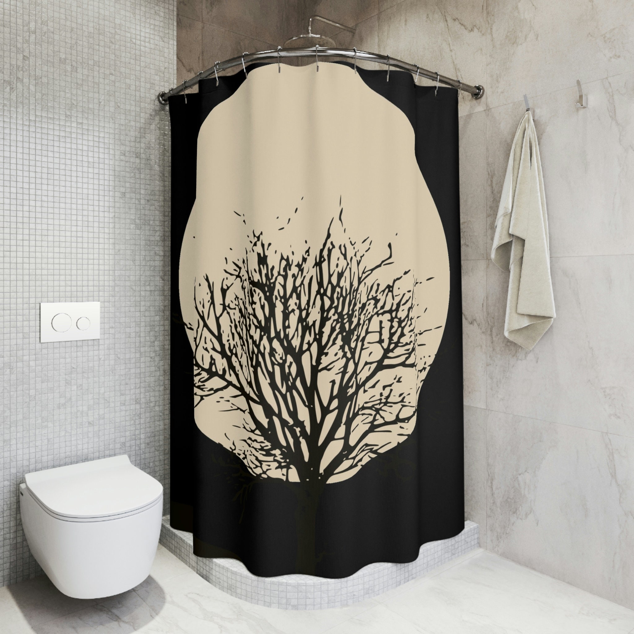 Statement Piece Boho Moon Shower Curtain To Elevate Bathroom Decor - Image 4