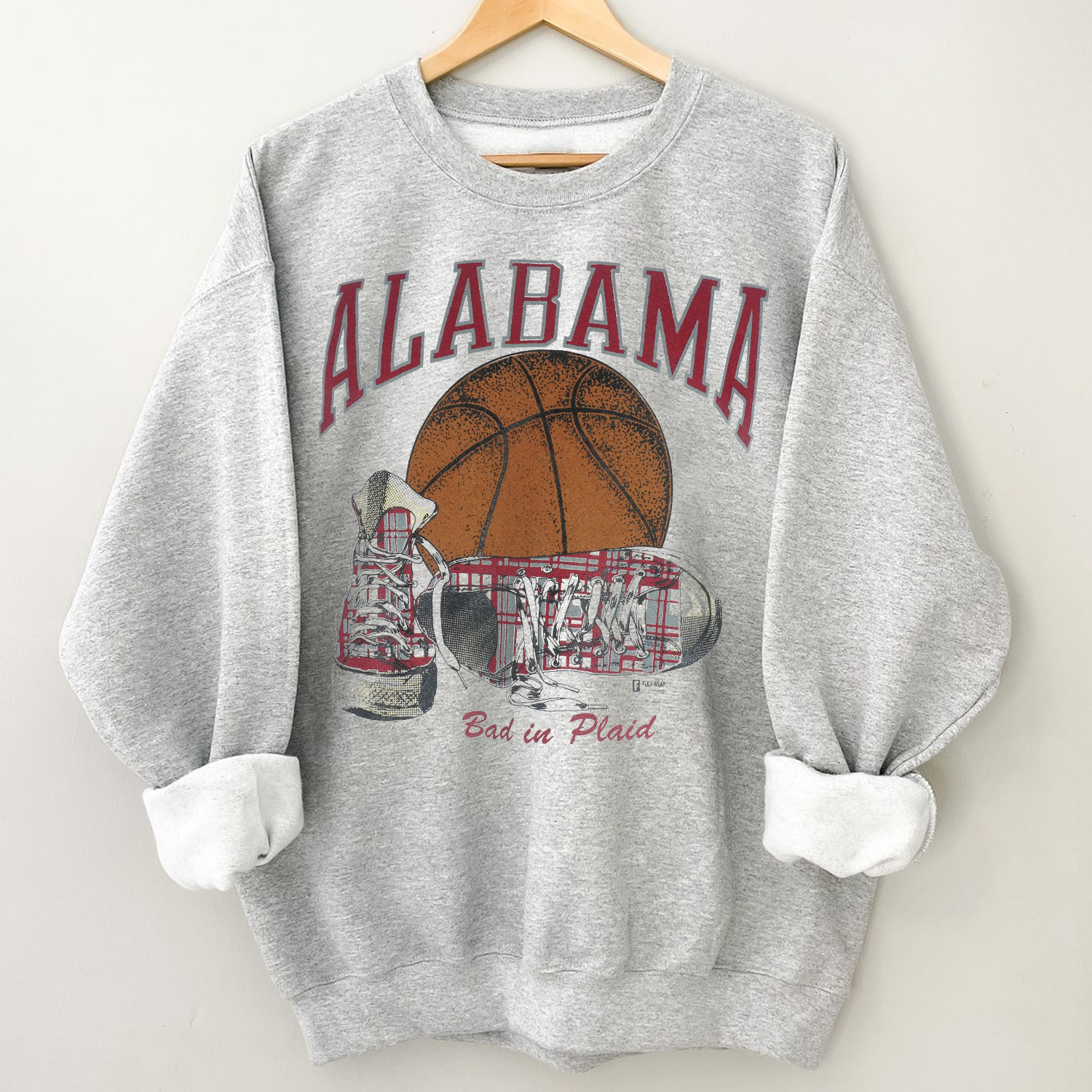 Stay Cozy And Stylish With Ncaa - Alabama Crimson Tide Bad In Plaid Crew Neck Sweatshirt