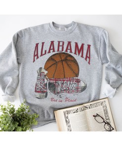 Stay Cozy And Stylish With Ncaa - Alabama Crimson Tide Bad In Plaid Crew Neck Sweatshirt