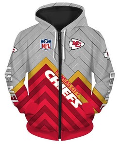Stay Cozy And Stylish With This Kansas City Chiefs 3D Zip Hoodie Pullover Sizes S-5Xl