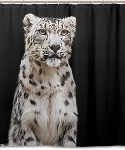 Stay Cozy With Alaza Snow Leopard Print Waterproof Shower Curtain.