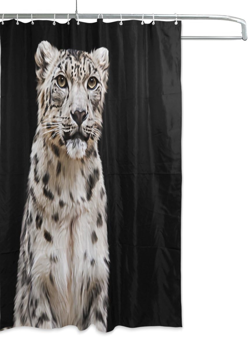Stay Cozy With Alaza Snow Leopard Print Waterproof Shower Curtain. - Image 2