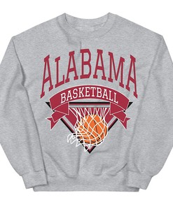 Stay Cozy and Stylish with this Alabama Sweatshirt featuring Alabama Basketball Design
