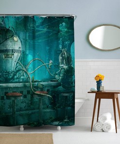 Steampunk Kraken Shower Curtain for a Unique Bathroom Look.