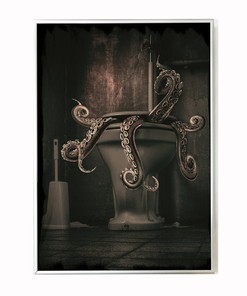Steampunk Octopus Kraken Print Bathroom Wall Art Shower Curtain