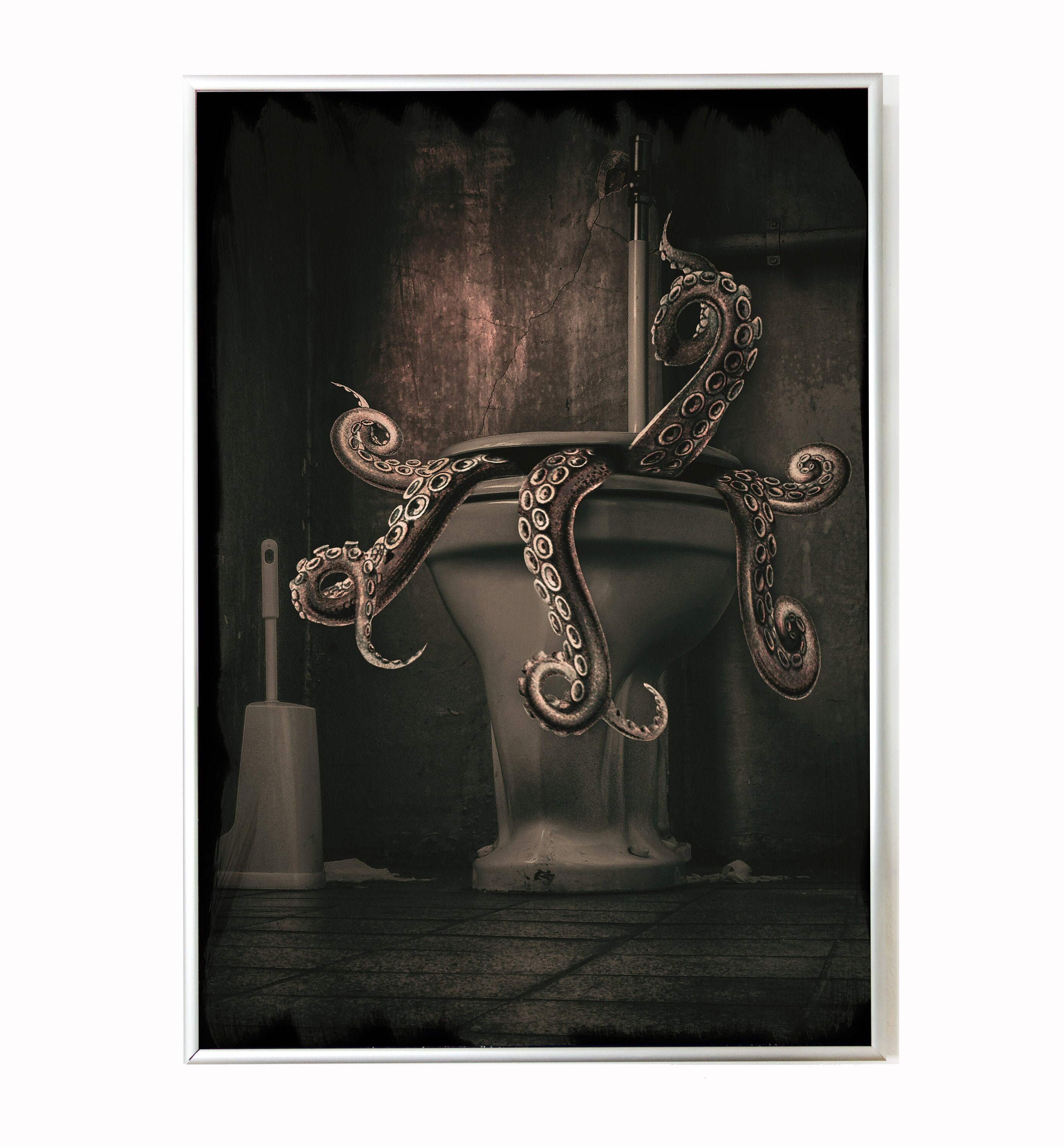 Steampunk Octopus Kraken Print Bathroom Wall Art Shower Curtain