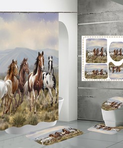 Steed Horse Animal Print Shower Curtain New for a Bold and Majestic Bathroom Decor