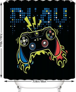 Step Up The Gaming Vibe In Your Bathroom With This Classic Video Games Controller Bath Curtain