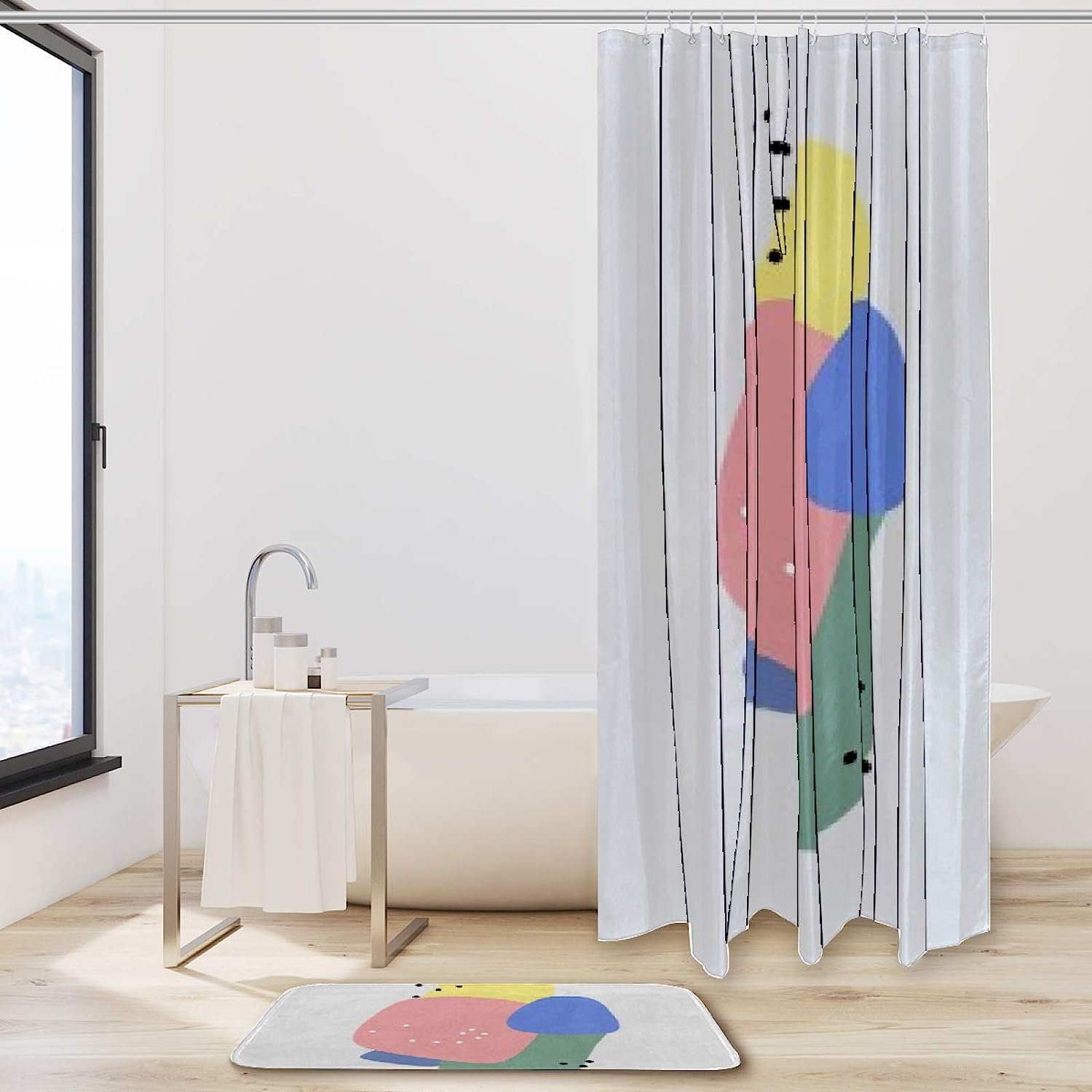 Stone Mushroom Shower Curtain For A Natural Bathroom - Image 2
