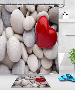 Stone Pebbles Shower Curtain - Natural Bathroom Accessory
