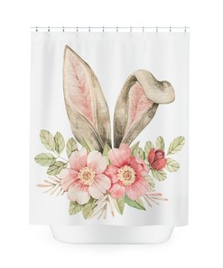 Strawberry Scene Print Floral Shower Curtain for Spring Bathroom 