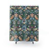 Strawberry Thief In Blue Pattern William Morris Shower Curtain - English Country Home Decor