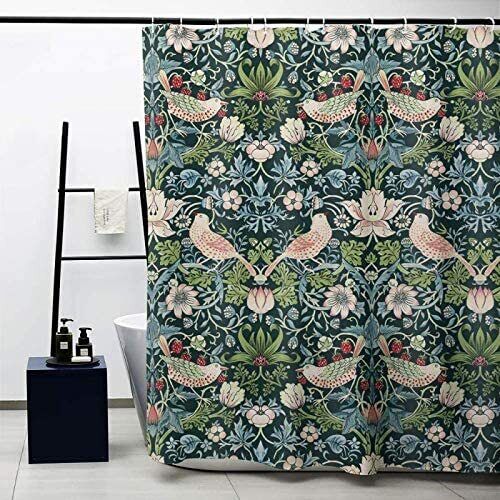 Strawberry Thief Water Repellent Shower Curtain by Obal - Elegant Bath Curtains