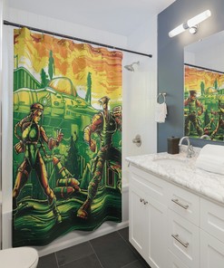 Street Fighter Ii Gaming Theme Shower Curtain