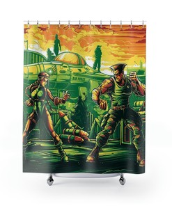 Street Fighter Ii Gaming Theme Shower Curtain