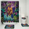Street Wall Graffiti Dog Printed Waterproof Shower Curtain Pad