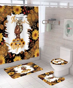 Strength African American Shower Curtain 4 Piece Set