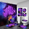 Striking Black And Blue Bathroom Decor Set With African American Shower Curtain