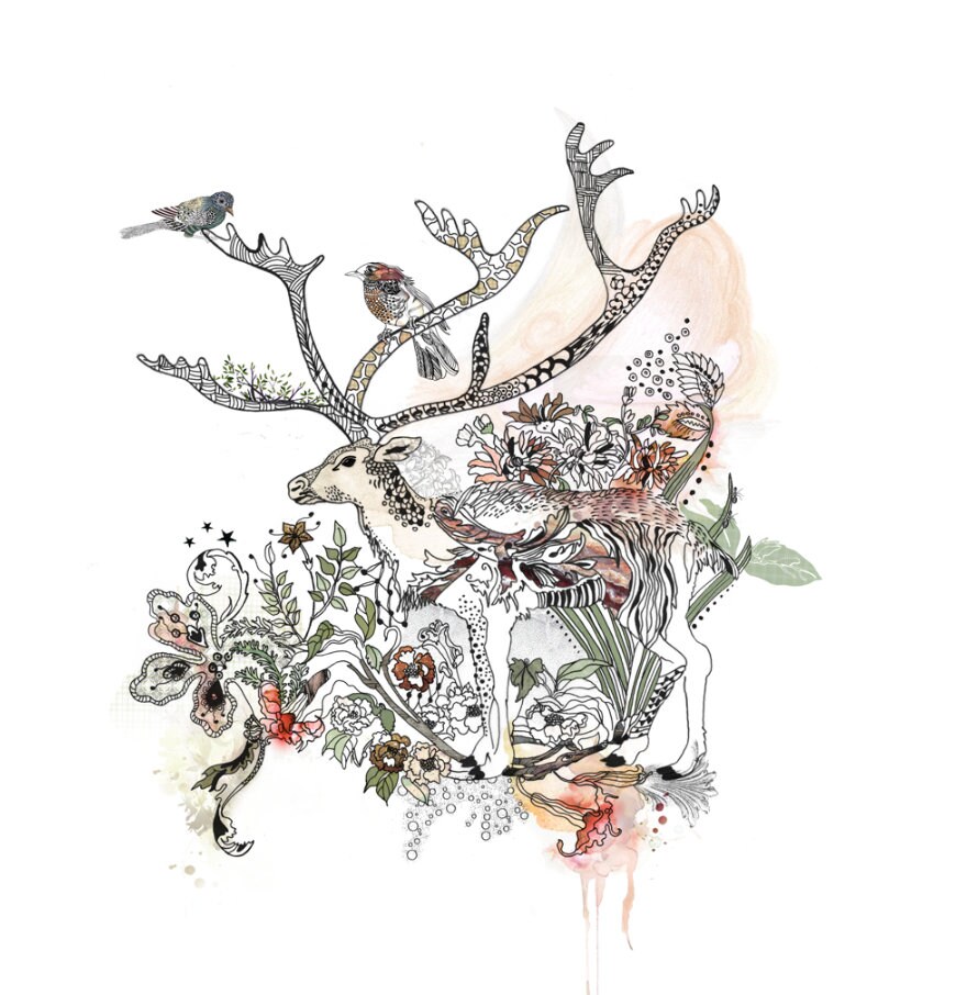 Striking Deer Print Boho Shower Curtain For Nature-Inspired Bathroom Decor - Image 2