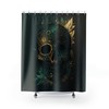 Striking Green And Gold Skull Shower Curtain For Bold Bathroom Decor 