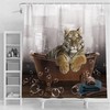 Striking Tiger Print Shower Curtain For Animal Lovers' Bathrooms