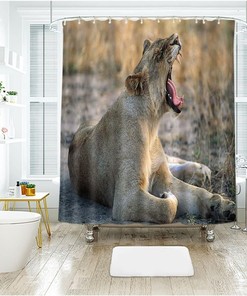 Striking Tiger Print Shower Curtain For Bold And Daring Bathroom Decor