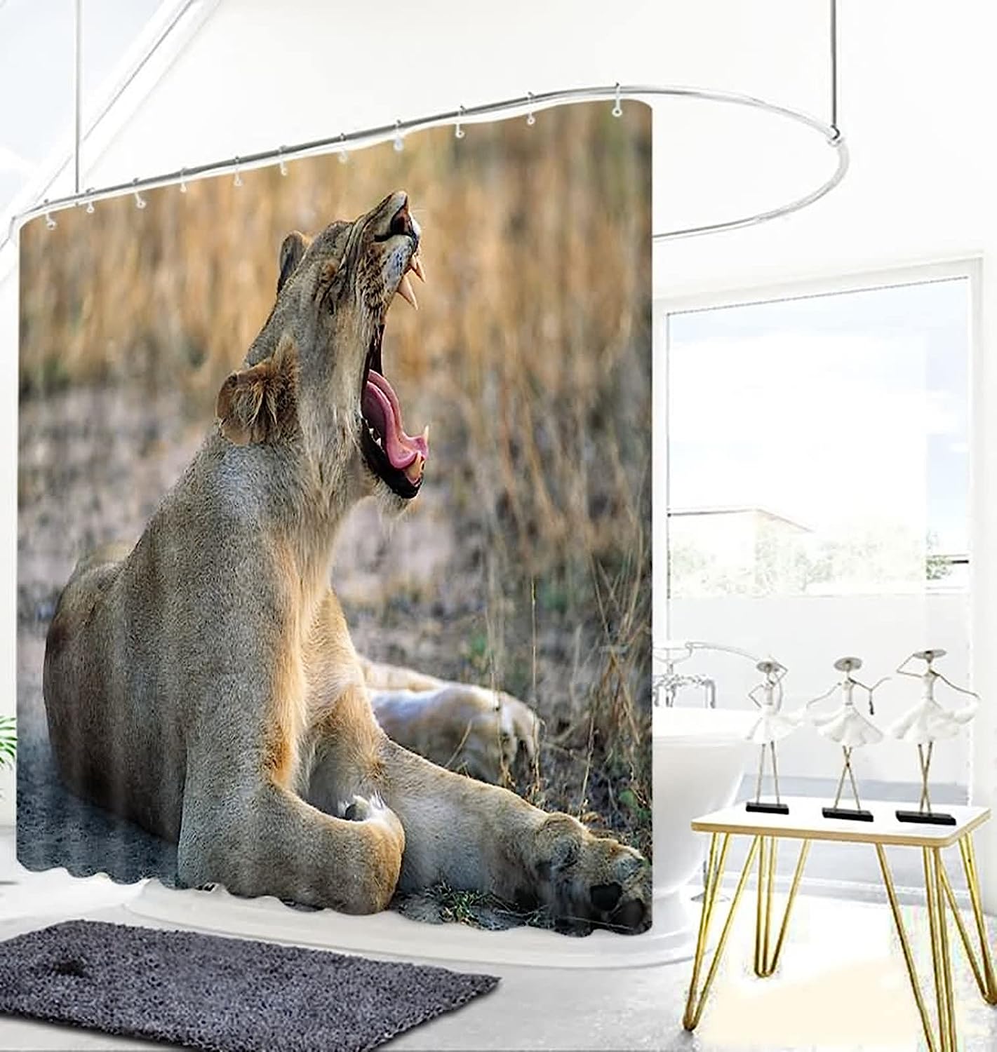 Striking Tiger Print Shower Curtain For Bold And Daring Bathroom Decor - Image 2