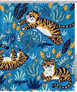 Striking Tiger Shower Curtain for Bold Bathroom Decor
